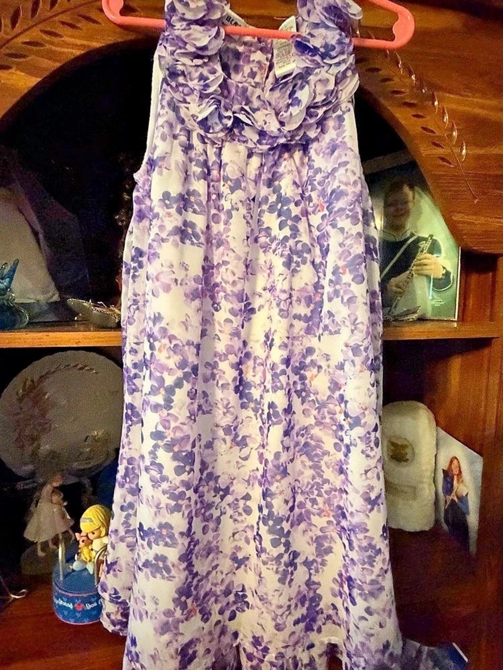 Bluberi Boulevard Girls Floral Dress Purple White Size 6X